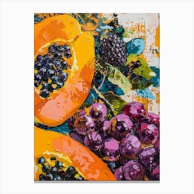 Papaya And Grapes Canvas Print