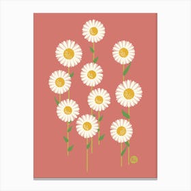 Sweet Daisies [red] 1 Canvas Print