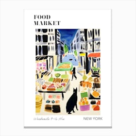 The Food Market In New York 2 Illustration Poster Canvas Print