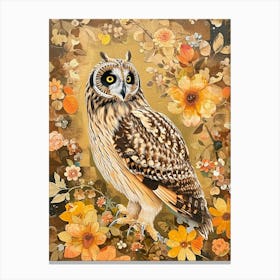 Short Eared Owl Japanese Painting 2 Canvas Print