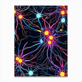 Seamless Neuron Pattern Canvas Print