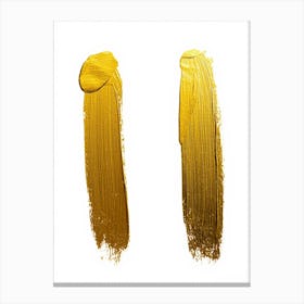 Two Gold Paint Brushes Isolated On White Canvas Print