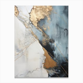 Gold And Blue Abstract Painting 6 Canvas Print