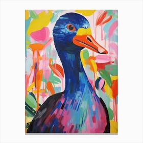 Colourful Bird Painting Coot 4 Canvas Print