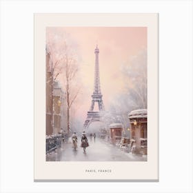 Dreamy Winter Painting Poster Paris France 1 Canvas Print