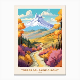 Torres Del Paine Circuit Chile 2 Hike Poster Canvas Print