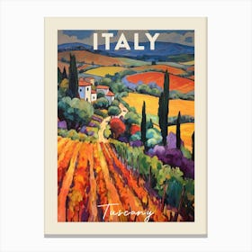 Tuscany Italy 4 Fauvist Painting Travel Poster Canvas Print