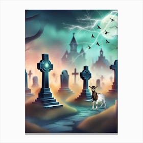 Spooky Graveyard Canvas Print