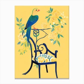 Bird On A Chair 1 Canvas Print