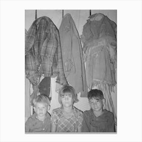 Children Of White Tenant Farmer In Their Home In Mcintosh County, Oklahoma By Russell Lee Canvas Print