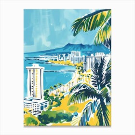 Travel Poster Happy Places Honolulu 1 Canvas Print