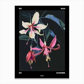 No Rain No Flowers Poster Fuchsia 2 Canvas Print