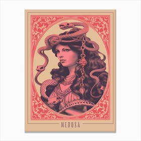 Medusa Pink Tarot Card 3 Canvas Print