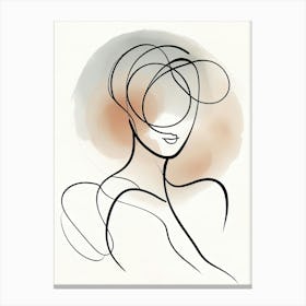 Line Art Portrait Illustration Canvas Print