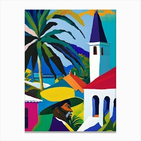 Mayreau Saint Vincent And The Grenadines Colourful Painting Tropical Destination Canvas Print