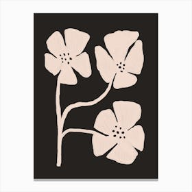 Flowers On A Black Background Canvas Print