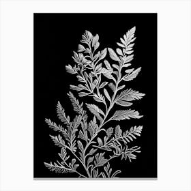 Thyme Leaf Linocut 4 Canvas Print