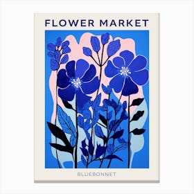 Blue Flower Market Poster Bluebonnet 1 Canvas Print