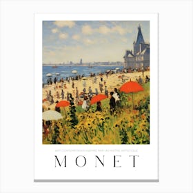 Art Poster Echoing Monet Style Painting, Monet At The Beach Toile