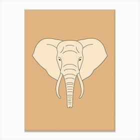 Elephant Head - Boho, Line Art 3 Canvas Print