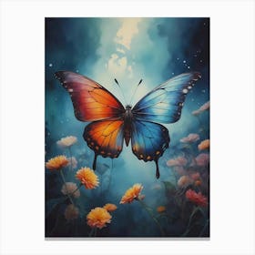 Butterfly In The Night Canvas Print