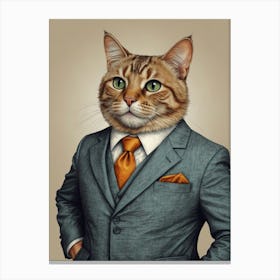 Business Cat 3 Canvas Print