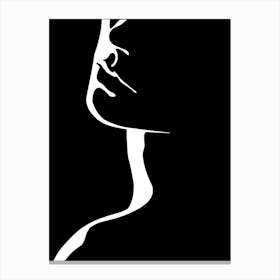 Silhouette Of A Woman'S Face Canvas Print