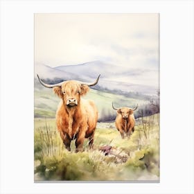 Two Curious Highland Cows 1 Canvas Print