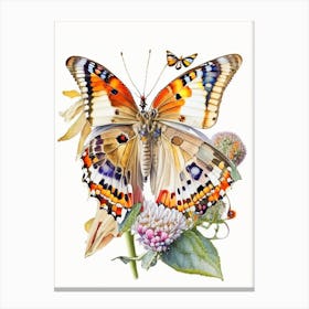 Painted Lady Butterfly Decoupage 1 Canvas Print