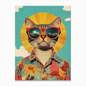 Vintage Retro Poster Cool Cat 14 Canvas Print