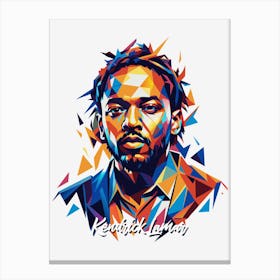 Kendrick Lamar 01 Portrait Music Icon Style WPAP Pop Art Canvas Print