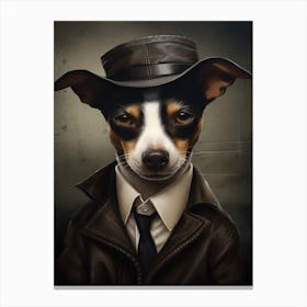 Gangster Dog Rat Terrier Canvas Print