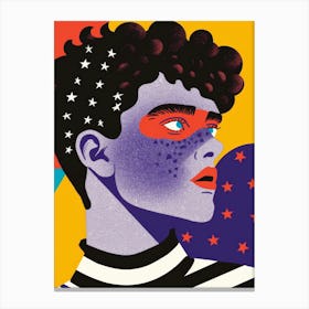 Girl With Stars On Her Face 1 Canvas Print