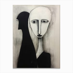 Abstract Geometric Black & White Person Portrait Canvas Print
