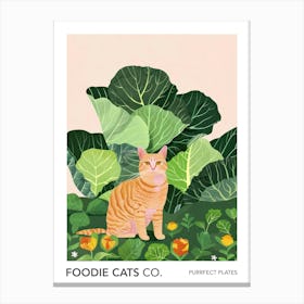 Foodie Cats Co Cat And Cabbage 2 Canvas Print