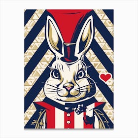 Alice In Wonderland The White Rabbit Retro Canvas Print