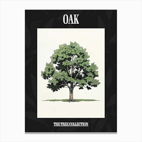 Oak Tree Pixel Illustration 3 Poster Canvas Print