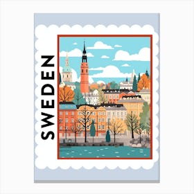 Sweden 2 Travel Stamp Poster Canvas Print