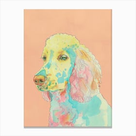 Pastel Spaniel Dog Line Illustration 1 Canvas Print