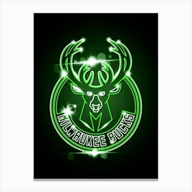 Milwaukee Bucks Neon Canvas Print