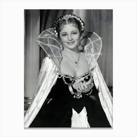 British Actress Olivia De Havilland In Elizabethan Dress, Circa 1940 Canvas Print