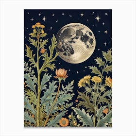 Nature And Moon Style William Morris 9 Canvas Print