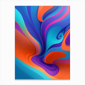 Abstract Colorful Waves Vertical Composition 70 Canvas Print