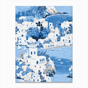 Mykonos Greece, Inspired Travel Pattern 4 Canvas Print