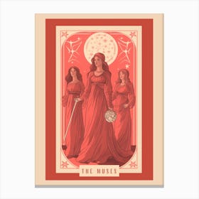 The Muses Pink Tarot Card Canvas Print