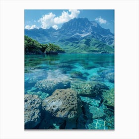 Clear Blue Water In A Mountain Lake Canvas Print