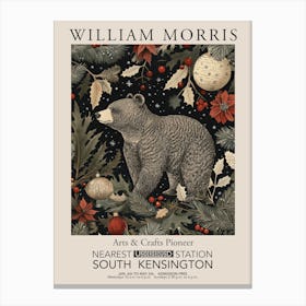 William Morris Prints Black Bear Christmas Gift Winter Vintage Canvas Print