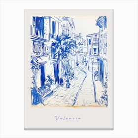 Valencia Spain Mediterranean Blue Drawing Poster Canvas Print
