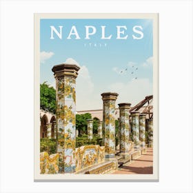 Naples Italy Travel Poster Canvas Print