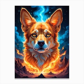 Fire Corgi Canvas Print